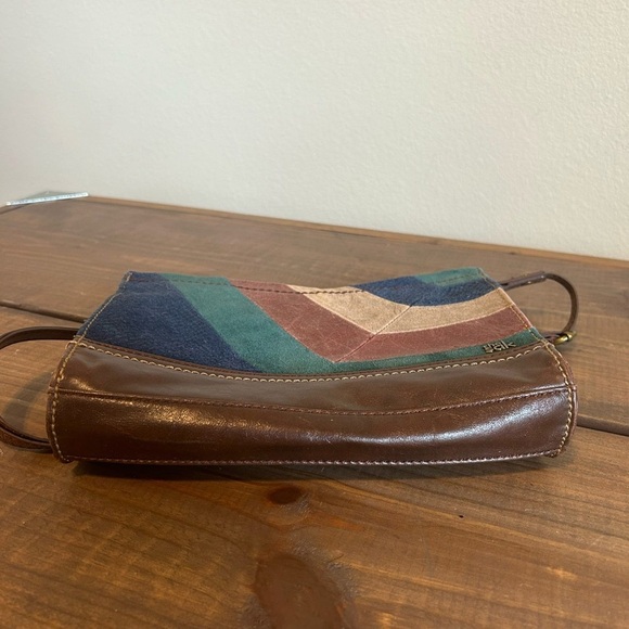 Vintage The Sak Brown Leather Suede Patchwork Shoulder Bag - Brown, Navy, Teal - Picture 7 of 7